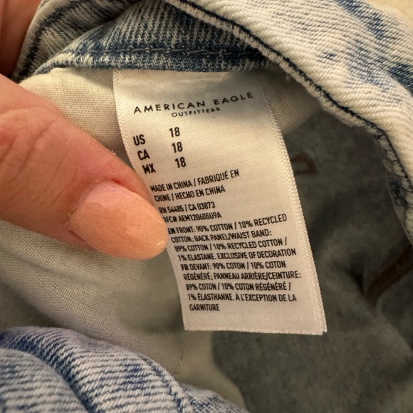 AE Light Blue Distressed Denim Shorts - Picture 4 of 4